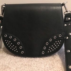 Black Studded Saddle Bag